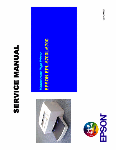 Epson EPL-5700L Monochrome Page Printer EPSON EPL-5700L/5700i
Service Manual